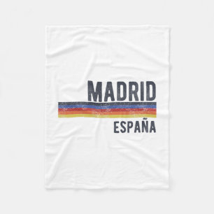Souvenir From Madrid Spain Skyline Men Women Españ Fleece Blanket
