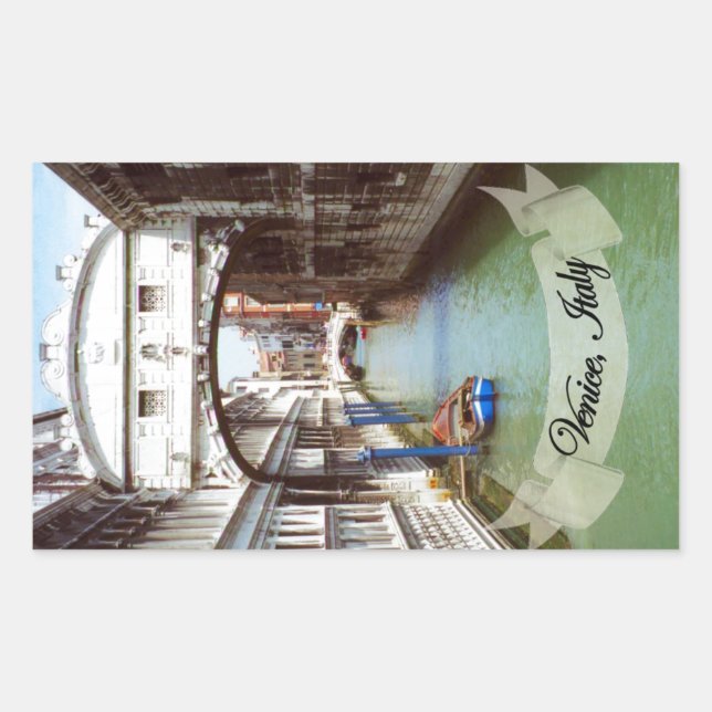 Souvenir from Venice Italy Bridge of Sighs Rectangular Sticker (Front)