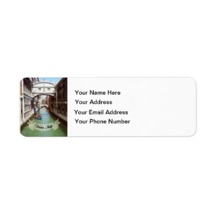 Souvenir from Venice Italy Bridge of Sighs Return Address Label
