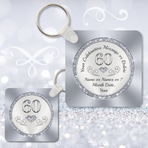 Souvenir Ideas for 60th Birthday, 60th Anniversary Key Ring