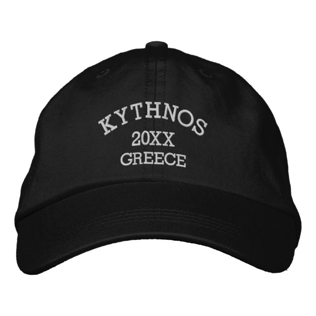 Souvenir of Kythnos Greece Embroidered Hat (Front)