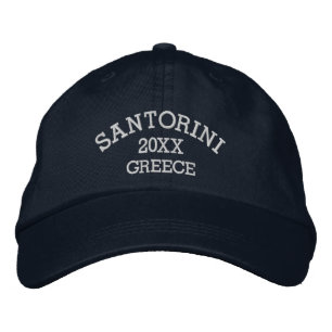 Souvenir of Santorini Greece Embroidered Hat