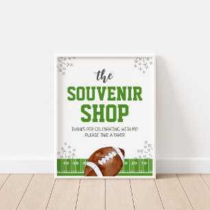 Souvenir Shop Football Birthday Favors Sign