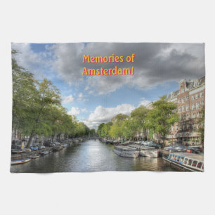 Souvenirs of Amsterdam, Singel Canal View Tea Towel