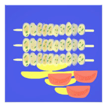 souvlaki greek food painting art