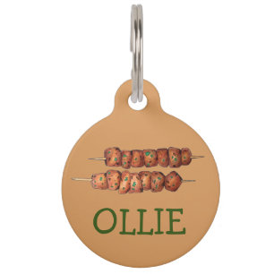 Souvlaki Meat Pork Skewer Greek Fast Food Greece Pet Tag