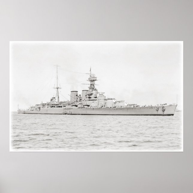 Sovereign-Class Battleship Hood 1924 Poster (Front)