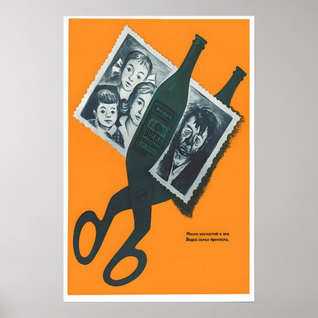 Soviet Anti Alcohol Poster – Vintage Russian (Front)