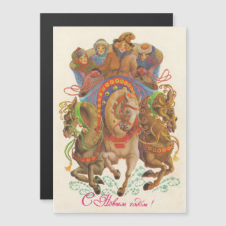 Soviet card with the New Year's cavalry