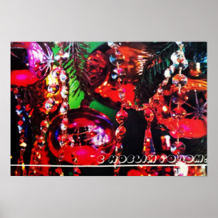 Soviet feast vintage postcard Happy New Year! Poster