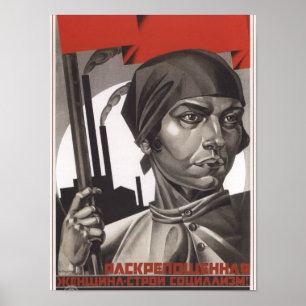 Soviet Gender Equality Propaganda Poster