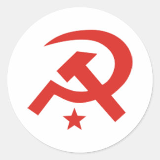 Soviet hammer and sickle design classic round sticker