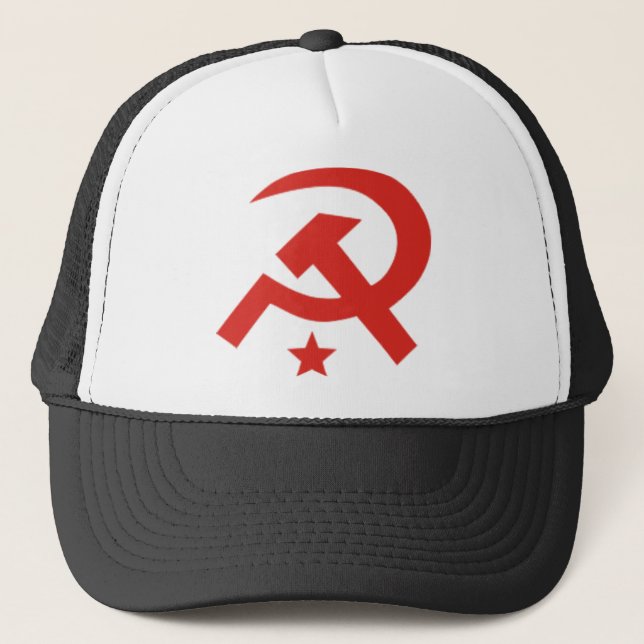 Soviet hammer and sickle design trucker hat (Front)