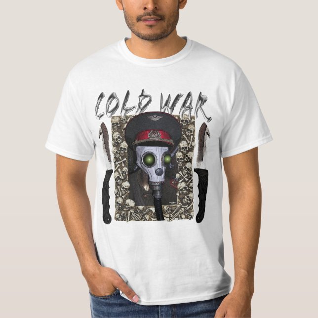 Soviet Officer Gas Mask T Shirt - On White (Front)