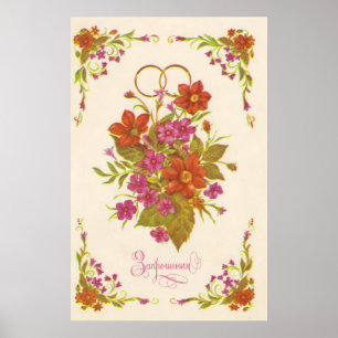 Soviet old invitation to the wedding poster