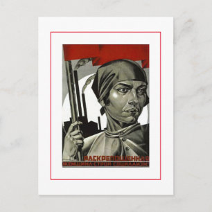 Soviet Poster Posters Art Woman Strong Face Postcard
