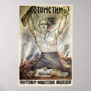 Soviet Propaganda Poster  Revenge! Let's
