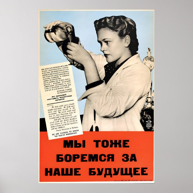 Soviet Propaganda Poster Smash the fascist (Front)