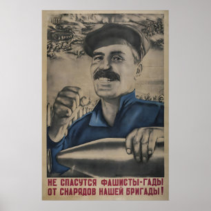 Soviet Propaganda Poster The fascist villains will