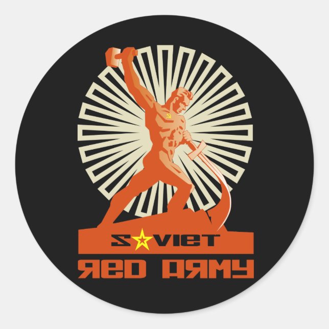 Soviet Red Army Sculpture Classic Round Sticker (Front)