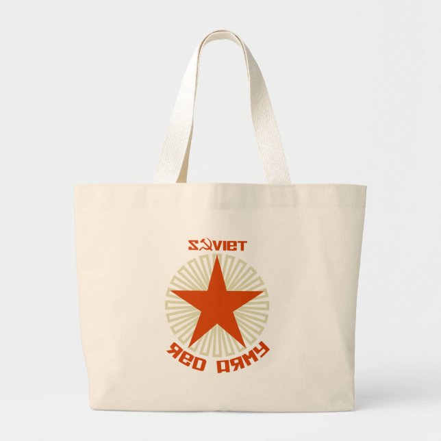 Soviet Red Army Star Large Tote Bag (Front)