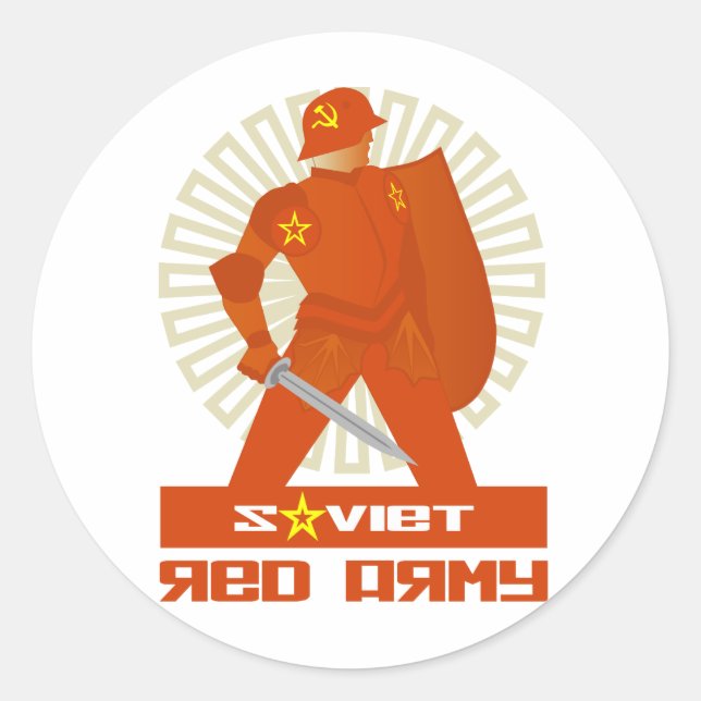 Soviet Red Army Warrior Classic Round Sticker (Front)