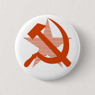 Soviet Red Hammer & Sickle 6 Cm Round Badge