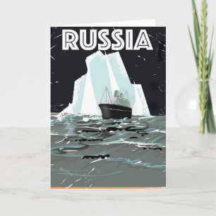 Soviet Russia Arctic Travel Poster Holiday Card