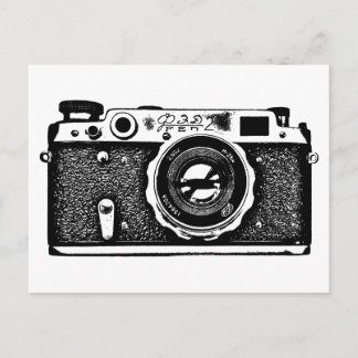 Soviet Russian Camera - Black Postcard