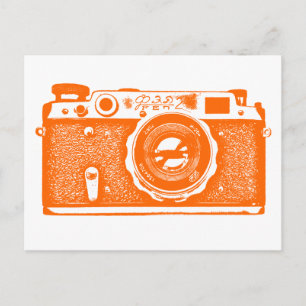 Soviet Russian Camera - Orange Postcard