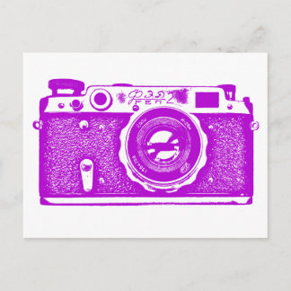 Soviet Russian Camera - Purple Postcard