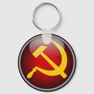 Soviet Russian Hammer and Sickle Key Ring