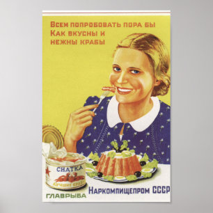 Soviet Seafood Advertisement Poster