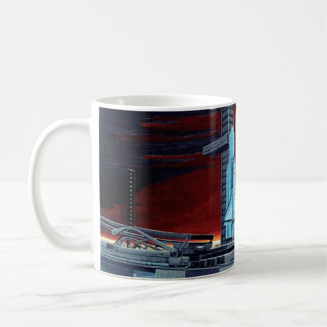 Soviet Space Shuttle Full Moon Launchpad Concept Coffee Mug (Left)
