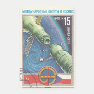 Soviet stamp international flights Interkosmos Post-it Notes