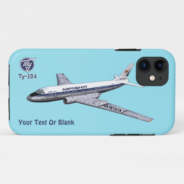 Soviet Tupolev (Туполев) Tu-104 Airliner Case-Mate iPhone Case (Back (Horizontal))