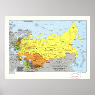 Soviet Union Administrative Divisions Map (1983) Poster