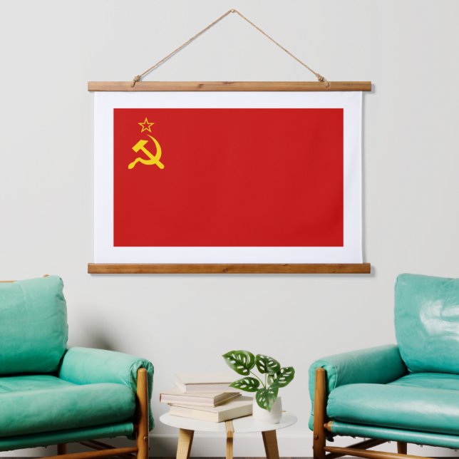 Soviet Union Flag, USSR, CCCP, Communism, Lenin Hanging Tapestry (Living Room)