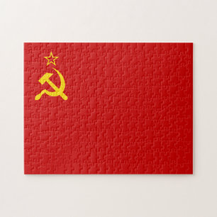 Soviet Union Flag, USSR, CCCP, Communism, Lenin Jigsaw Puzzle