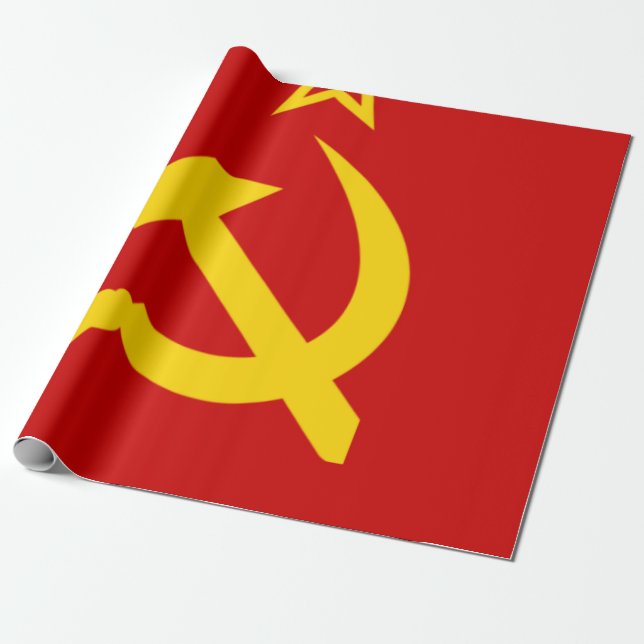 Soviet Union Flag Wrapping Paper (Unrolled)
