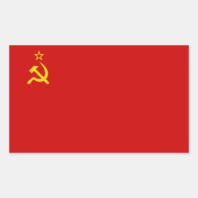 Soviet Union/USSR/CCCP Flag Rectangular Sticker (Front)