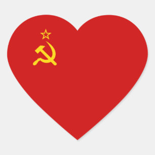 Soviet Union/USSR/CCCP Heart Flag Heart Sticker