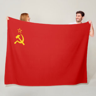Soviet Union (USSR) (Communist Hammer and Sickle) Fleece Blanket