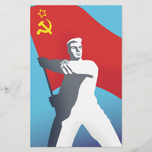 Soviet Union Worker Vintage Art print.