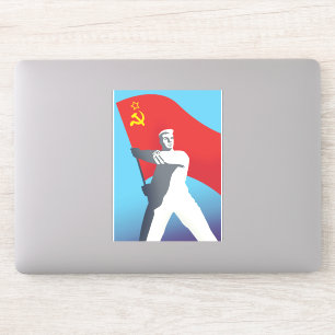 Soviet Union Worker Vintage Art print.