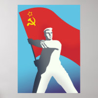 Soviet Union Worker Vintage Art print.