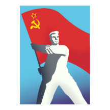 Soviet Union Worker Vintage Art print.