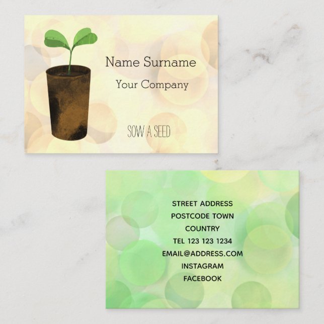 Sow a seed business card (Front/Back)
