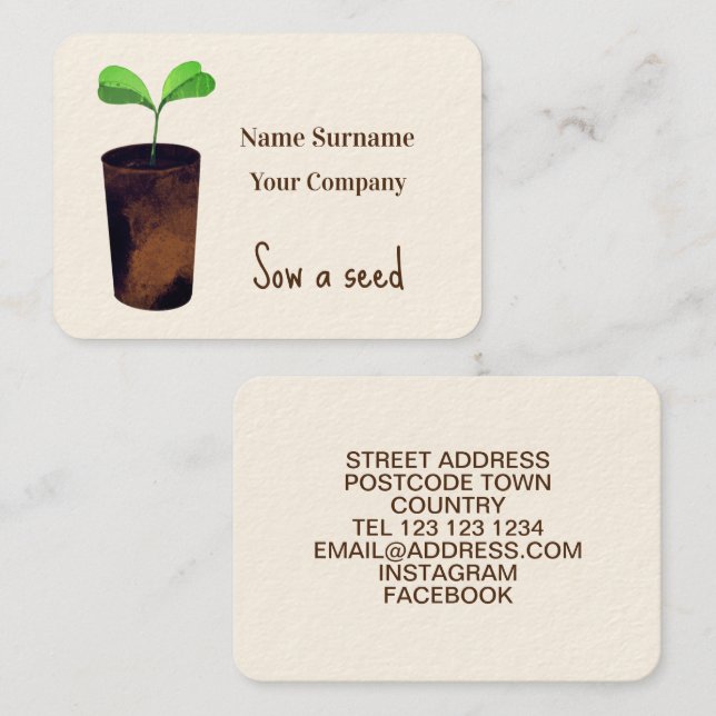 Sow a seed business card (Front/Back)