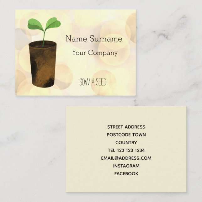 Sow a seed business card (Front/Back)